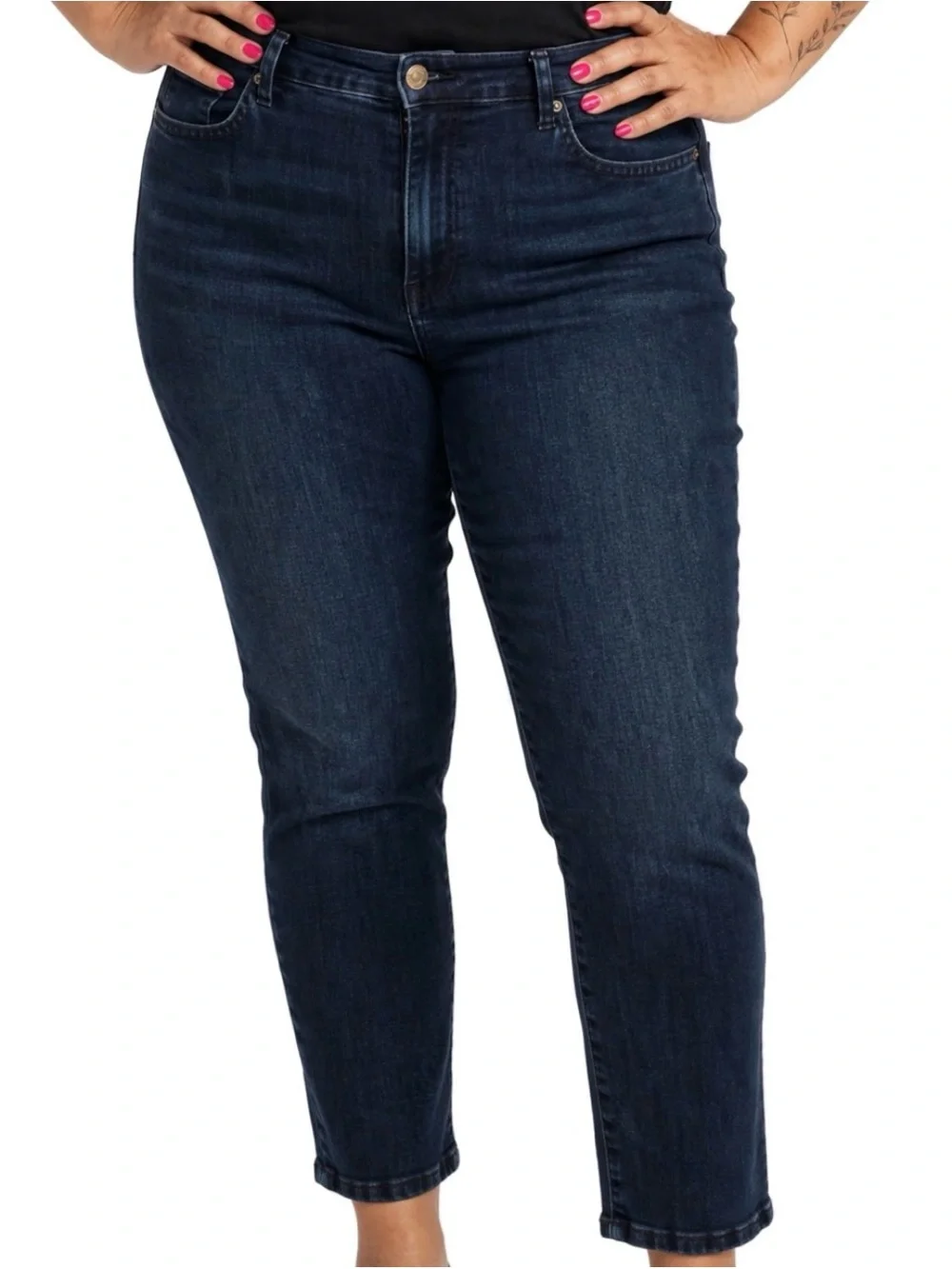 Gloria Vanderbilt Womens Size 12 Dark Wash Ankle Jeans Stretch Straight Leg